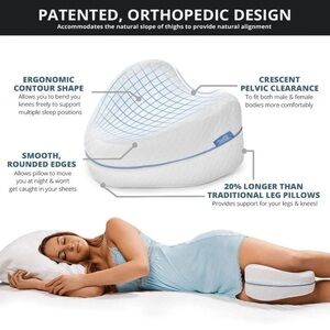 Contour Legacy Memory Foam Leg & Knee Side Sleeper Pillow for Comfort & Relief